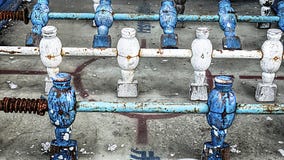Rusty Table Soccer Game idoso imagem de stock Rusty Table Soccer Game idoso imagem de stock