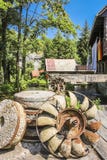 Rusty water wheel at a watermill stock images Rusty water wheel at a watermill stock images
