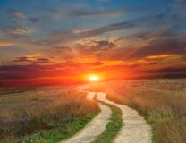 Rut road to sunset stock image Rut road to sunset stock image