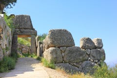 Ruïnes van oude stad Mycenae in Griekenland Stock Fotografie Ruïnes van oude stad Mycenae in Griekenland Stock Fotografie