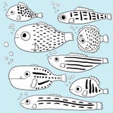 ryba stylizować Set abstrakcjonistyczna denna ryba kreskówka Kolekcja Dziecka ` s rysunki Kreskowa sztuka wektor ilustracji ryba stylizować Set abstrakcjonistyczna denna ryba kreskówka Kolekcja Dziecka ` s rysunki Kreskowa sztuka wektor ilustracji