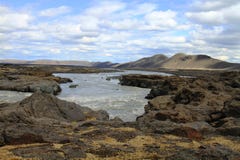 Rzeczny pobliski askja, Iceland fotografia stock Rzeczny pobliski askja, Iceland fotografia stock