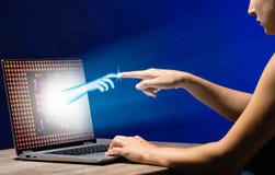 Rzeczywistości wirtualnej lub sztucznej inteligenci technologii pojęcie zdjęcia royalty free Rzeczywistości wirtualnej lub sztucznej inteligenci technologii pojęcie zdjęcia royalty free