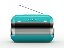 Récepteur radioélectrique de vieux style bleu de vintage rétro sur le Ba blanc illustration libre de droits Récepteur radioélectrique de vieux style bleu de vintage rétro sur le Ba blanc illustration libre de droits