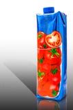 Récipient de carton de jus de tomates images stock Récipient de carton de jus de tomates images stock
