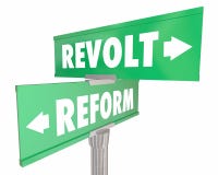 Réforme contre des plaques de rue de route de la révolution deux de révolte illustration de vecteur Réforme contre des plaques de rue de route de la révolution deux de révolte illustration de vecteur