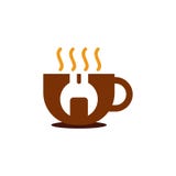 Réparation Logo Icon Design de café illustration libre de droits Réparation Logo Icon Design de café illustration libre de droits
