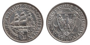 République 1927 de Weimar de mark de la pièce en argent 3 de l'Allemagne image libre de droits République 1927 de Weimar de mark de la pièce en argent 3 de l'Allemagne image libre de droits