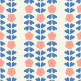 Répétition géométrique sans couture des fleurs et des feuilles stylisées de formes de coeur Une jolie conception florale tirée pa illustration stock Répétition géométrique sans couture des fleurs et des feuilles stylisées de formes de coeur Une jolie conception florale tirée pa illustration stock
