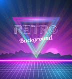 Rétro affiche au néon de la disco 80s faite dans le style de Tron avec des triangles, F illustration de vecteur Rétro affiche au néon de la disco 80s faite dans le style de Tron avec des triangles, F illustration de vecteur