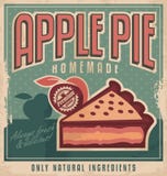 Rétro conception d'affiche pour la tarte aux pommes illustration libre de droits Rétro conception d'affiche pour la tarte aux pommes illustration libre de droits