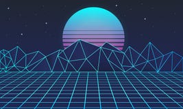 Rétro fond futuriste 80s Illustration de vecteur illustration stock Rétro fond futuriste 80s Illustration de vecteur illustration stock