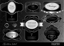 Rétro label noir Photographie stock libre de droits Rétro label noir Photographie stock libre de droits