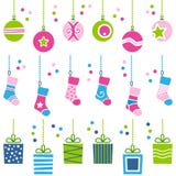 Rétro ornements de Noël réglés illustration stock Rétro ornements de Noël réglés illustration stock