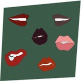 rétros lèvres colorées illustration de vecteur rétros lèvres colorées illustration de vecteur
