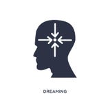 rêver l'icône sur le fond blanc Illustration simple d'élément de concept de processus de cerveau illustration de vecteur rêver l'icône sur le fond blanc Illustration simple d'élément de concept de processus de cerveau illustration de vecteur
