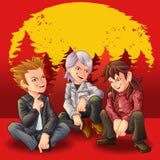 3 różnego sylwetki tła i ilustracja wektor 3 różnego sylwetki tła i ilustracja wektor