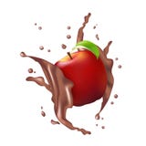 Röd Apple frukt mjölkar choklad Juice Yogurt Splash Illustration stock illustrationer Röd Apple frukt mjölkar choklad Juice Yogurt Splash Illustration stock illustrationer