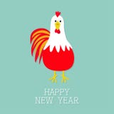 Röd tupphanefågel 2017 för symbolkines för lyckligt nytt år kalender royaltyfri illustrationer Röd tupphanefågel 2017 för symbolkines för lyckligt nytt år kalender royaltyfri illustrationer