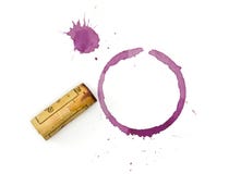 Rött vinexponeringsglas och Cork Stains med nedfläckad kork fotografering för bildbyråer Rött vinexponeringsglas och Cork Stains med nedfläckad kork fotografering för bildbyråer
