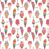 Ręka rysujący pastelowego lody wzoru bezszwowy tło ilustracja wektor Ręka rysujący pastelowego lody wzoru bezszwowy tło ilustracja wektor
