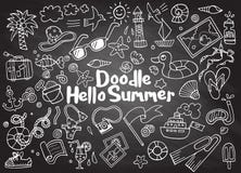 Ręka rysujący wektorowy ilustracyjny ustawiający lato doodles elementy ilustracja wektor Ręka rysujący wektorowy ilustracyjny ustawiający lato doodles elementy ilustracja wektor