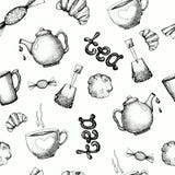 S?ml?s modell med tebest?ndsdelar Vektorillustration för tapetdesignen, bakgrund, tryck som förpackar, baner vektor illustrationer S?ml?s modell med tebest?ndsdelar Vektorillustration för tapetdesignen, bakgrund, tryck som förpackar, baner vektor illustrationer