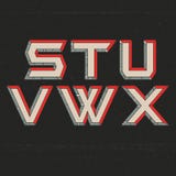 80s Retro Futuristic Font from S to X. On grainy background vector illustration 80s Retro Futuristic Font from S to X. On grainy background vector illustration
