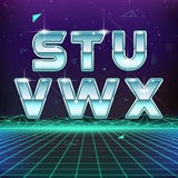 80s Retro Sci-Fi Font from S to X. On futuristic background royalty free illustration 80s Retro Sci-Fi Font from S to X. On futuristic background royalty free illustration