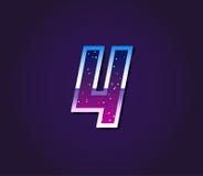 80s Style Retro Sci-Fi Font Digit or Number Vector. EPS 10 royalty free illustration 80s Style Retro Sci-Fi Font Digit or Number Vector. EPS 10 royalty free illustration