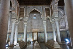 The Saadian tombs mausoleum in Marrakech built by sultan Ahmad al-Mansur in Morocco stock image The Saadian tombs mausoleum in Marrakech built by sultan Ahmad al-Mansur in Morocco stock image