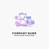 Sablier, gestion, argent, temps, affaires pourpres Logo Template de pi?ces de monnaie Endroit pour le Tagline illustration libre de droits Sablier, gestion, argent, temps, affaires pourpres Logo Template de pi?ces de monnaie Endroit pour le Tagline illustration libre de droits