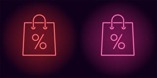 Sacchetto della spesa al neon nel colore rosso e rosa Immagini Stock Libere da Diritti Sacchetto della spesa al neon nel colore rosso e rosa Immagini Stock Libere da Diritti