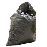 Sacchetto di plastica con la fine dei rifiuti su immagine stock Sacchetto di plastica con la fine dei rifiuti su immagine stock