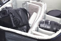 Sacchetto portatile della macchina fotografica immagini stock libere da diritti Sacchetto portatile della macchina fotografica immagini stock libere da diritti