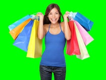 Sacos de compra da terra arrendada da mulher do cliente imagens de stock royalty free Sacos de compra da terra arrendada da mulher do cliente imagens de stock royalty free