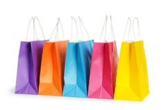 Sacos de compra isolados fotografia de stock Sacos de compra isolados fotografia de stock