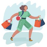 Sacos de compras da mulher ilustração royalty free Sacos de compras da mulher ilustração royalty free