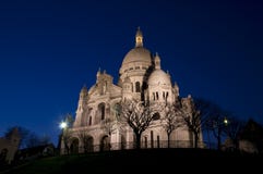 Sacre Coeur In The Night Royalty Free Stock Photo Sacre Coeur In The Night Royalty Free Stock Photo