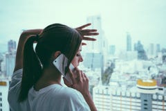 Sad Phone Call And Couple Problems Concept Stock Photos Sad Phone Call And Couple Problems Concept Stock Photos