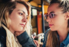 Sad young woman with friend royalty free stock image Sad young woman with friend royalty free stock image