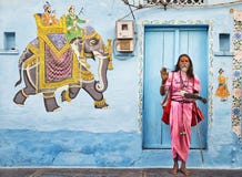Sadhu in Udaipur stock image Sadhu in Udaipur stock image