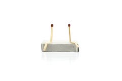 Safety Matches showing metaphor, emotion. Two safety matches, couple sitting in opposite direction stock image Safety Matches showing metaphor, emotion. Two safety matches, couple sitting in opposite direction stock image