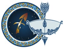 sagittariusen undertecknar zodiac stock illustrationer sagittariusen undertecknar zodiac stock illustrationer