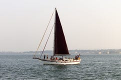 Sailboat in the River royalty free stock photos Sailboat in the River royalty free stock photos