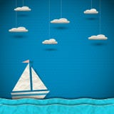 Sailing Boat And Clouds Stock Photos