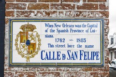 Saint Philip San Felipe historic street sign stock photography Saint Philip San Felipe historic street sign stock photography