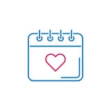 Saint-Valentin, calendrier, icône de coeur Peut être employé pour le Web, logo, l'appli mobile, UI, UX illustration de vecteur Saint-Valentin, calendrier, icône de coeur Peut être employé pour le Web, logo, l'appli mobile, UI, UX illustration de vecteur