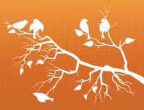 Sakura en Vogels (de Bloesem van de Kers) vector illustratie Sakura en Vogels (de Bloesem van de Kers) vector illustratie