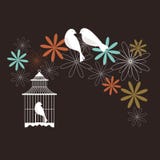 Sakura en Vogels (de Bloesem van de Kers) vector illustratie Sakura en Vogels (de Bloesem van de Kers) vector illustratie